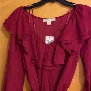NWT maroon Michael kors western style dress